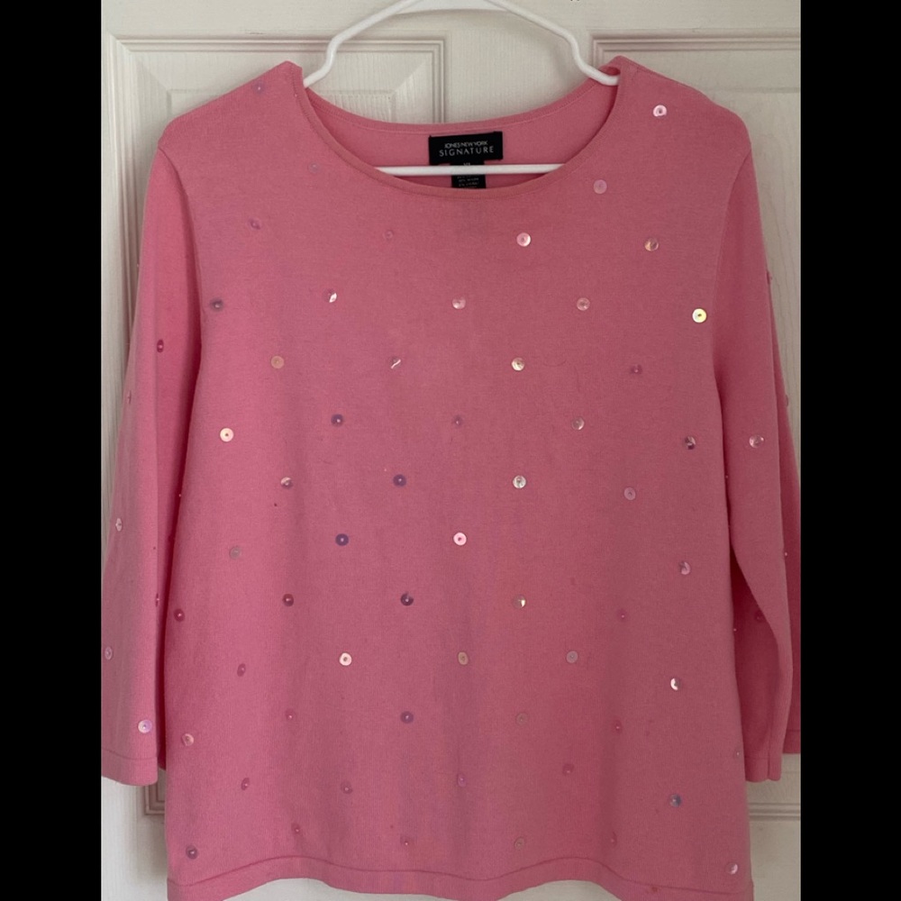 Bright Pink Sweater with Sequins
